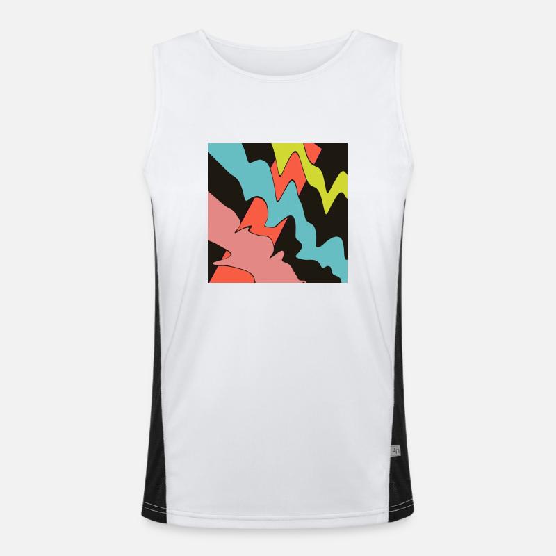 Square orange, with three patterns. Men's Functional Contrast Tank Top 