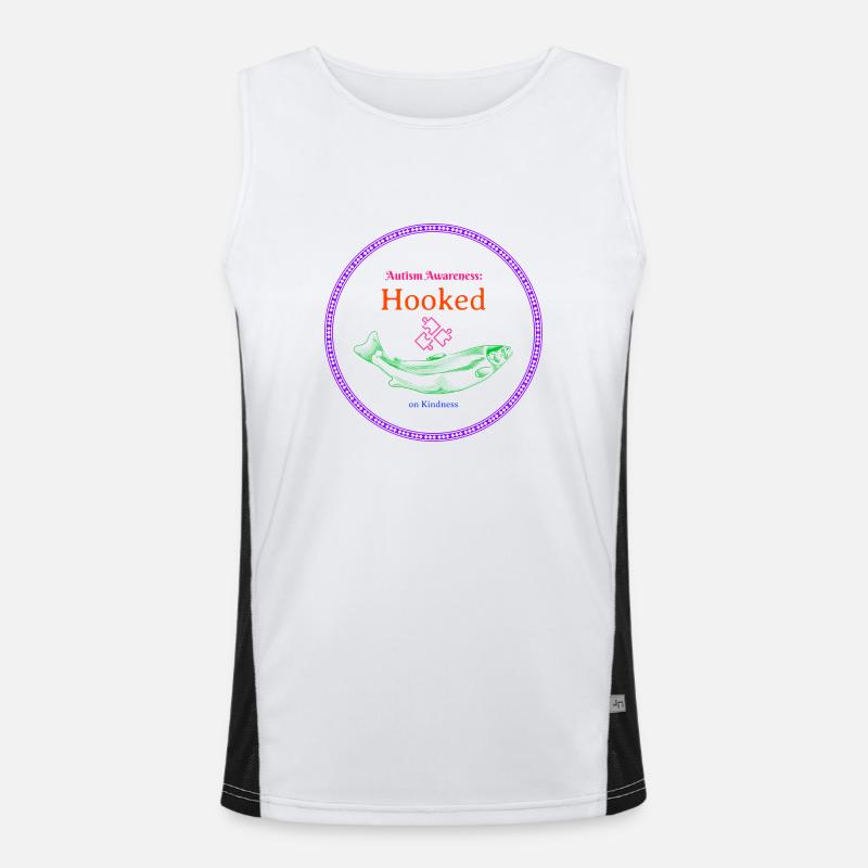 Autism Awareness Hooked on Kindness Men's Functional Contrast Tank Top 