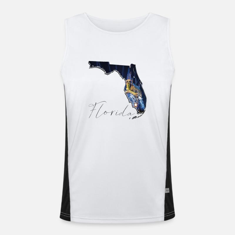 Universal Studios in Florida State Landkarte FL Funktionelles Kontrast-Tank Top für Männer 