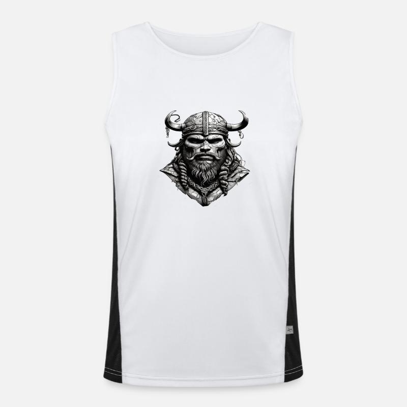 Wikinger Schädel Funktionelles Kontrast-Tank Top für Männer 