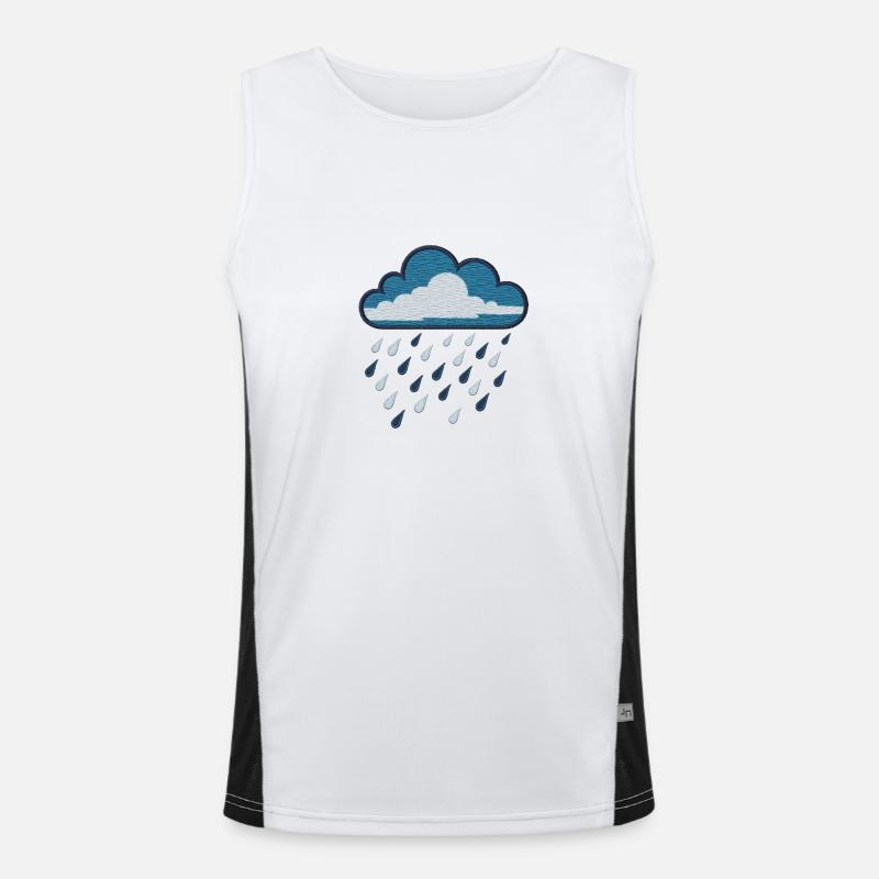 Embroidered rain cloud Men's Functional Contrast Tank Top 