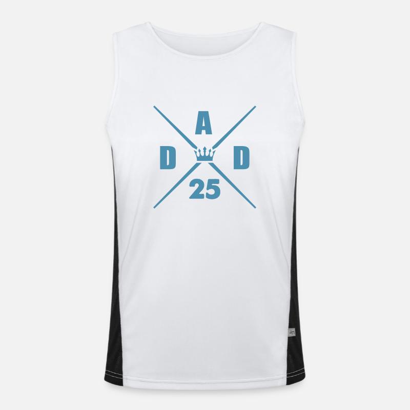 dad 25 daddy - Men's Functional Contrast Tank Top  - white/black