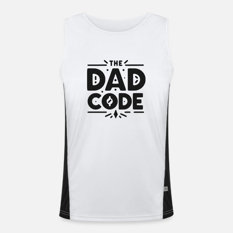 The Dad Code - Men's Functional Contrast Tank Top  - white/black