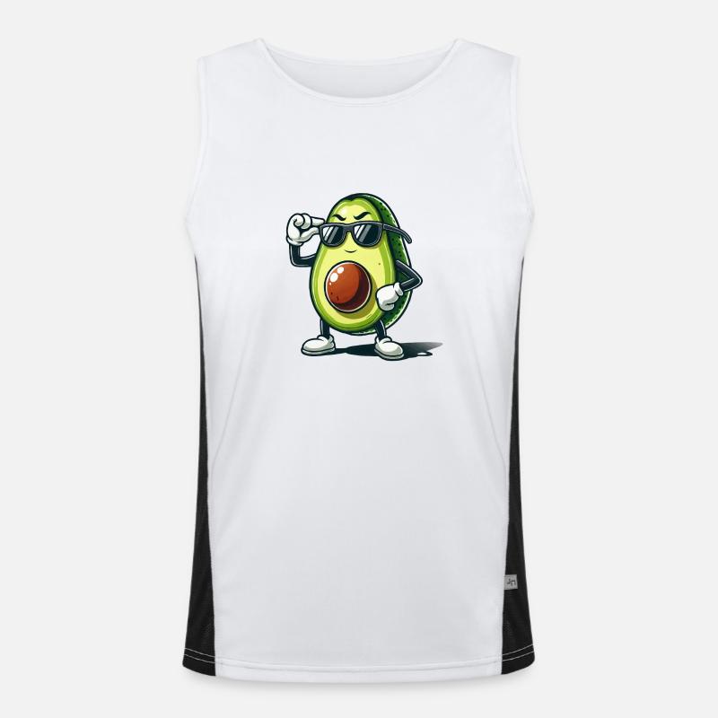 Avocado Comic Cool Funktionelles Kontrast-Tank Top für Männer 