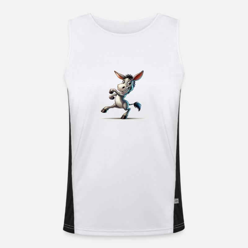 Donkey Comic - Men's Functional Contrast Tank Top  - white/black