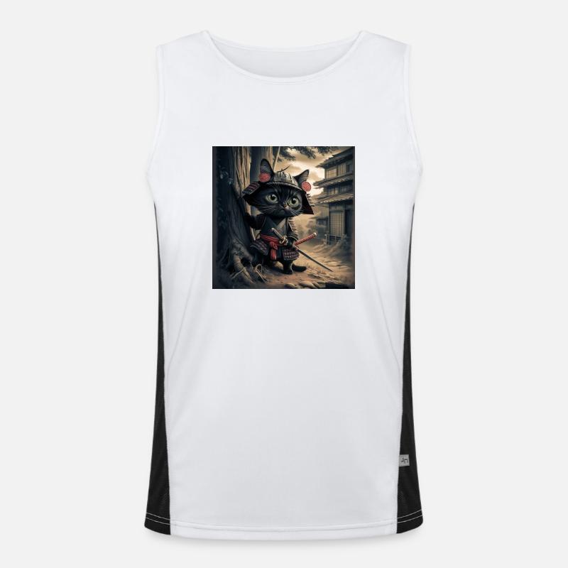 Die Samurai-Katze - Eine Reise des kleinen Kriegers Funktionelles Kontrast-Tank Top für Männer 