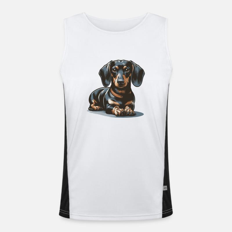 Dackel Funktionelles Kontrast-Tank Top für Männer 