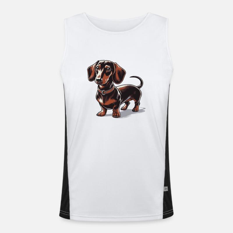 Dackel Funktionelles Kontrast-Tank Top für Männer 
