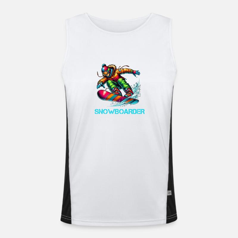 Snowboarder Funktionelles Kontrast-Tank Top für Männer 