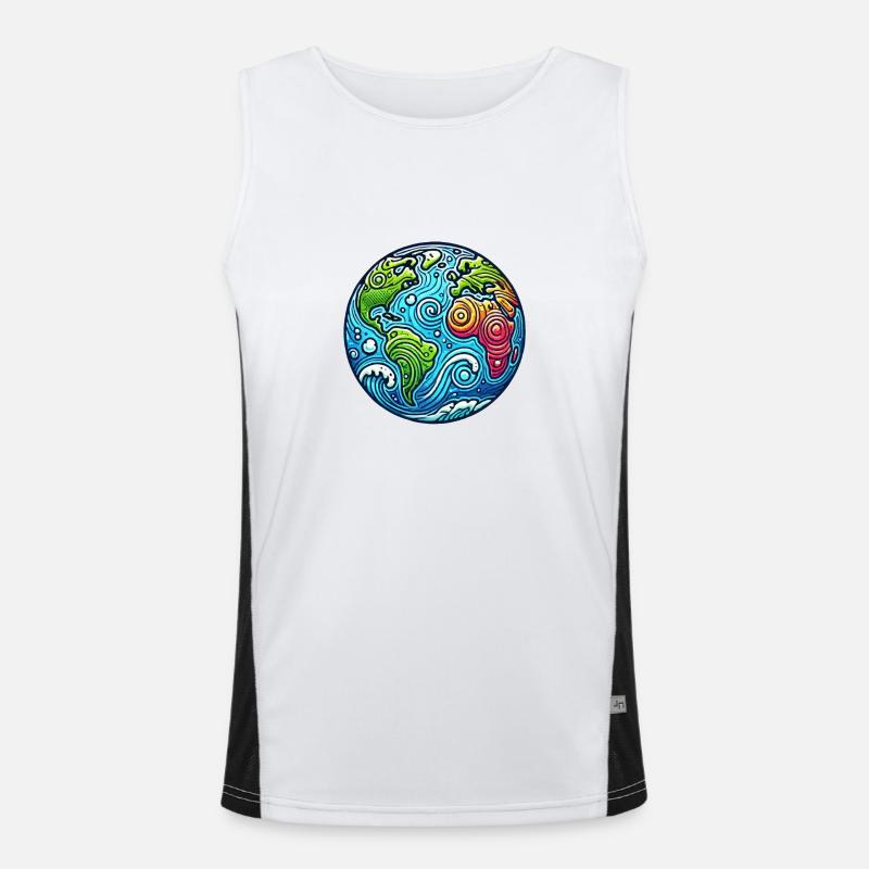 Earth Planet Men's Functional Contrast Tank Top 