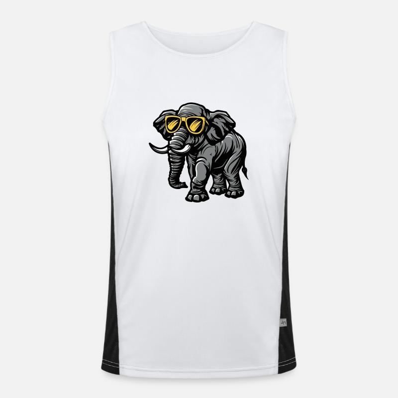 Elefant Comic Cool Funktionelles Kontrast-Tank Top für Männer 