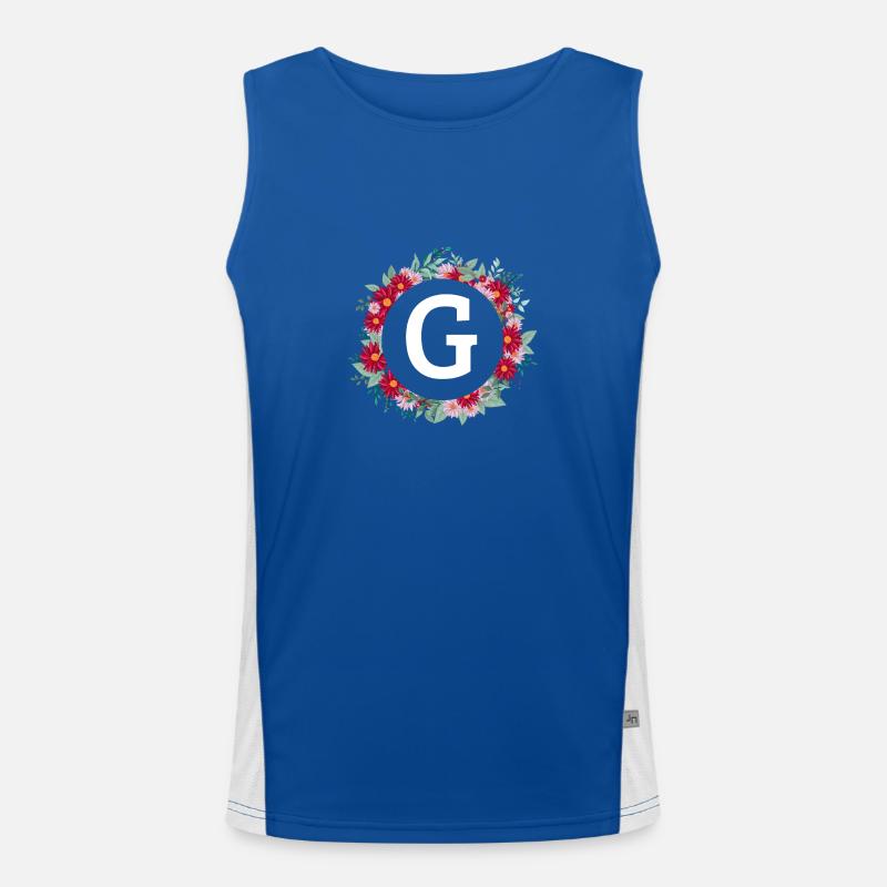 Buchstabe g Blumenkrone Funktionelles Kontrast-Tank Top für Männer 