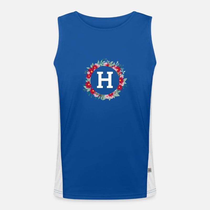 Buchstabe h Blumenkrone Funktionelles Kontrast-Tank Top für Männer 