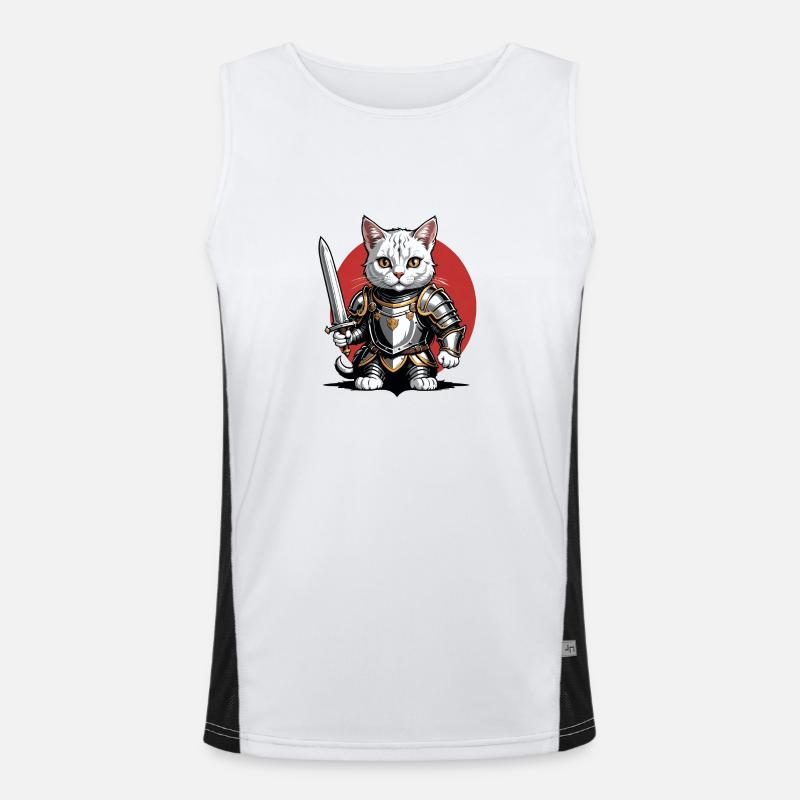 Chat Chevalier Chevalier Chat Cadeau Médiéval Débardeur respirant contrasté Homme 