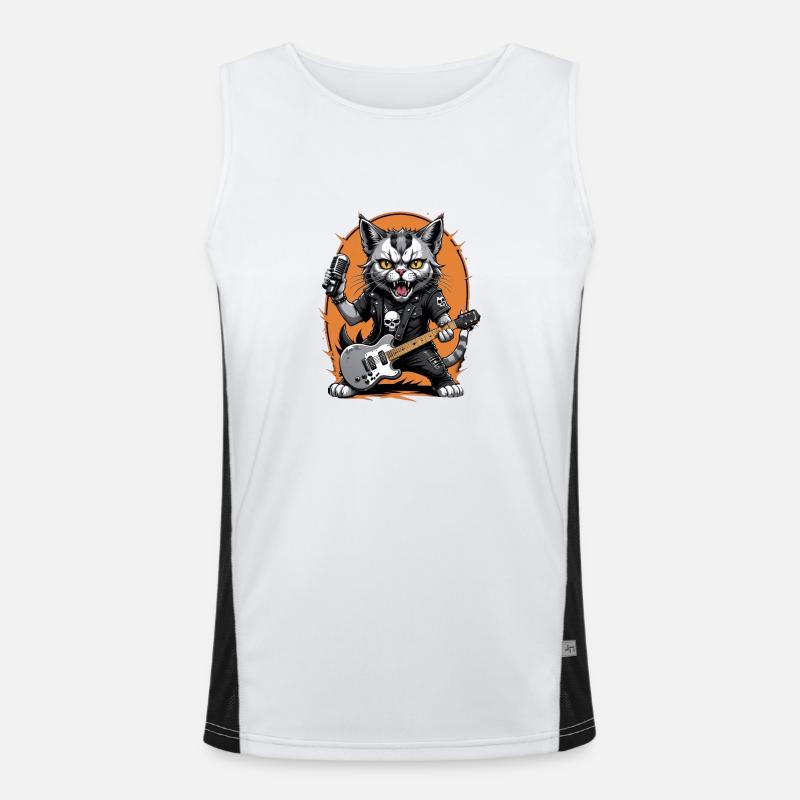 Cat Rocker Katze HardRock Geschenk Funktionelles Kontrast-Tank Top für Männer 
