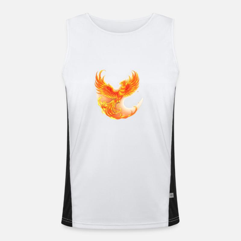 Cool burning phoenix Men's Functional Contrast Tank Top 