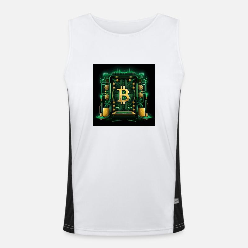 Bitcoin Crypto Crypto à la lune Cadeau CPU Débardeur respirant contrasté Homme 