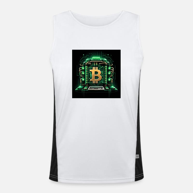 Bitcoin Crypto Crypto à la lune Cadeau CPU Débardeur respirant contrasté Homme 