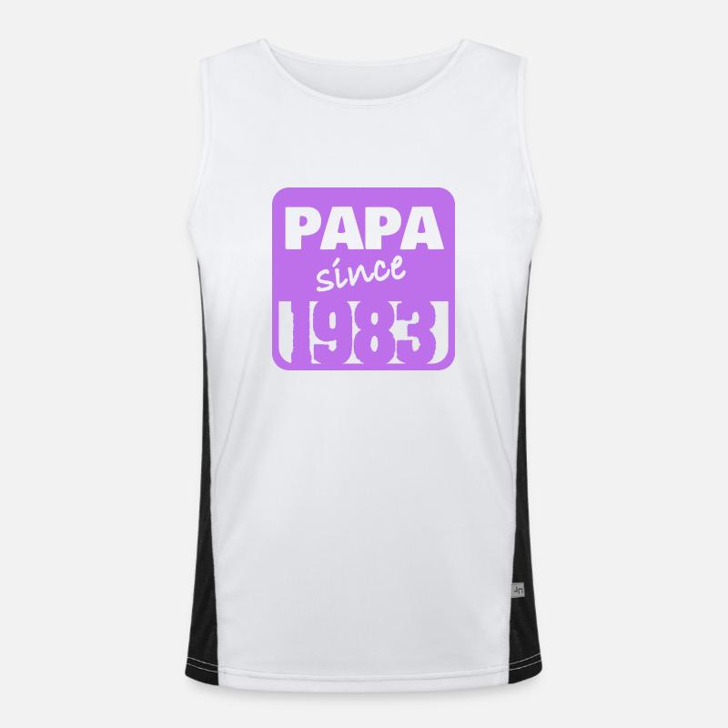Papa 1983 Funktionelles Kontrast-Tank Top für Männer 