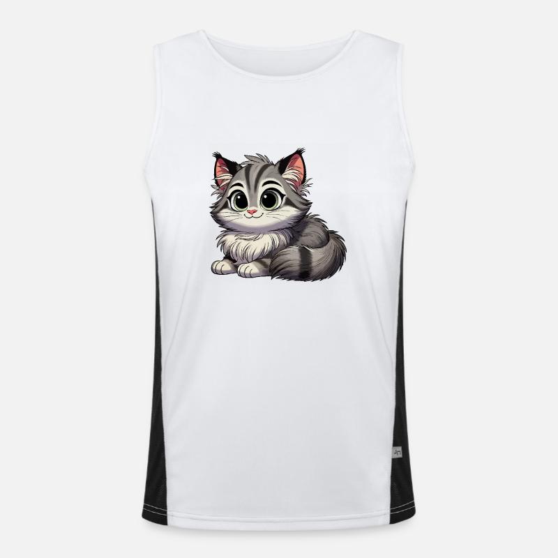 Norwegian Forest Cat baby Men's Functional Contrast Tank Top 