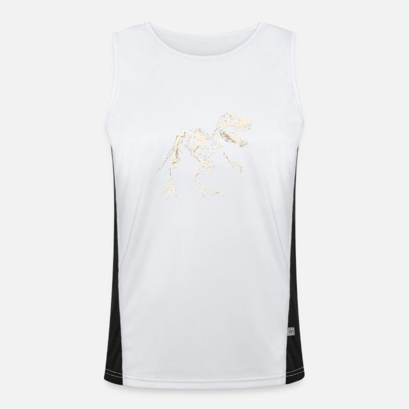 T-Rex Skeleton Dinosaur Dino - Men's Functional Contrast Tank Top  - white/black