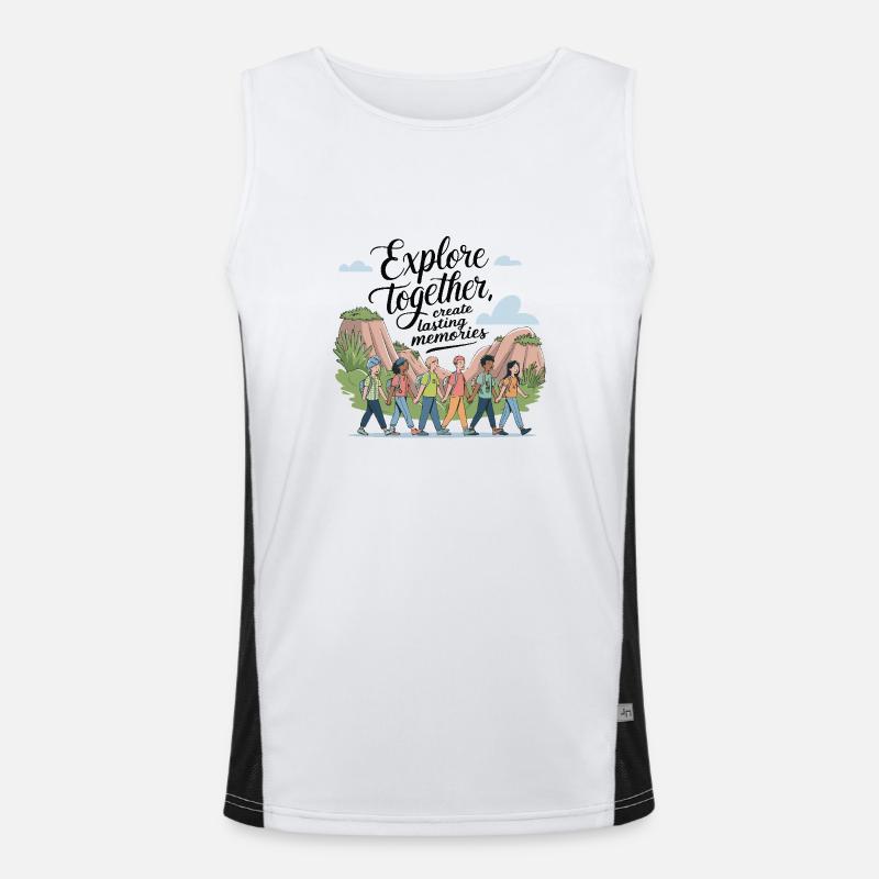 Explorez ensemble adevnture citation de voyage art texte Débardeur respirant contrasté Homme 