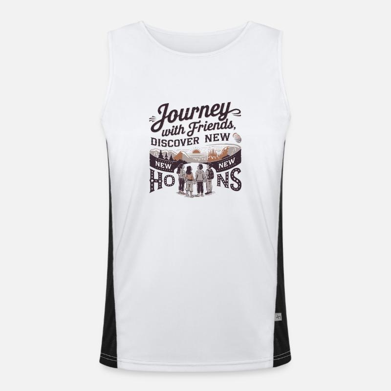 Reise mit Freunden adevnture Reisezitatentext Funktionelles Kontrast-Tank Top für Männer 