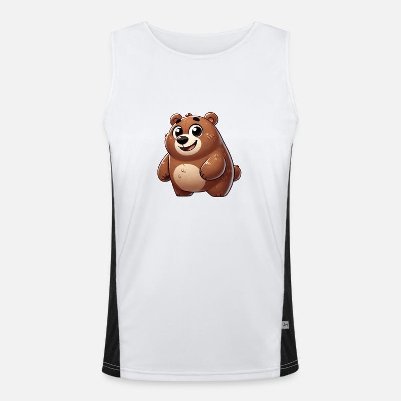 bär comic Funktionelles Kontrast-Tank Top für Männer 
