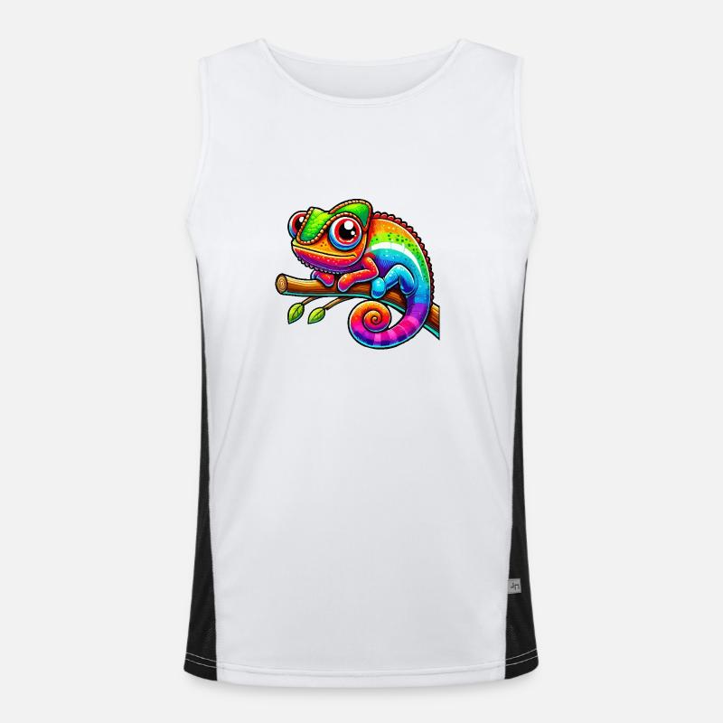 Chameleon Comic - Men's Functional Contrast Tank Top  - white/black