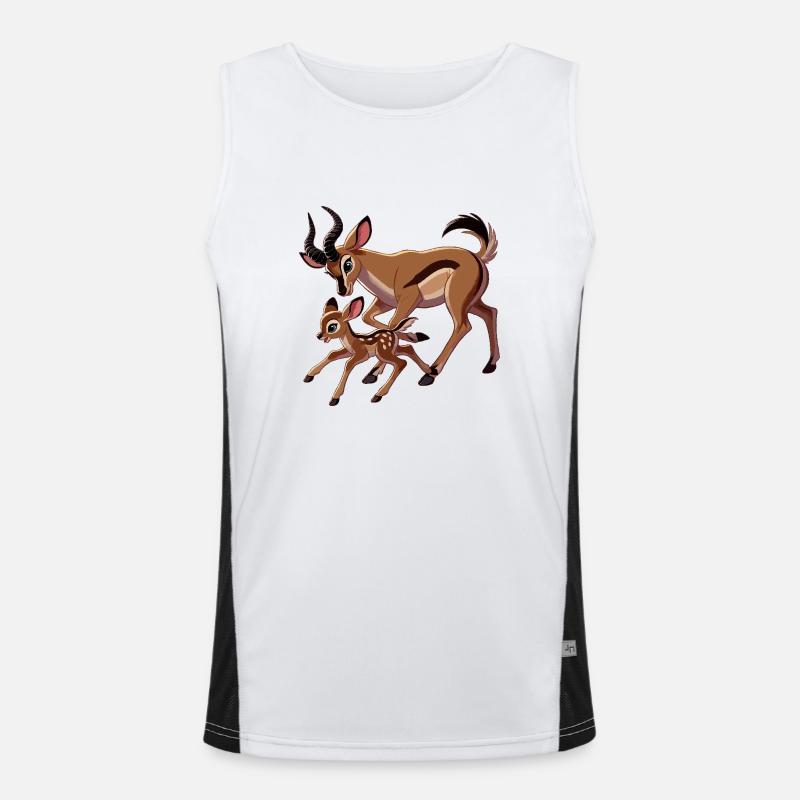 Mère antilope avec ses petits Débardeur respirant contrasté Homme 