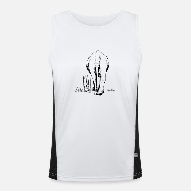 Zwei Elefanten Funktionelles Kontrast-Tank Top für Männer 