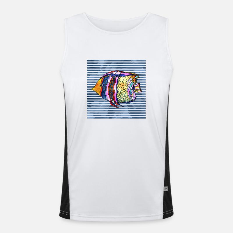 Fisch Funktionelles Kontrast-Tank Top für Männer 