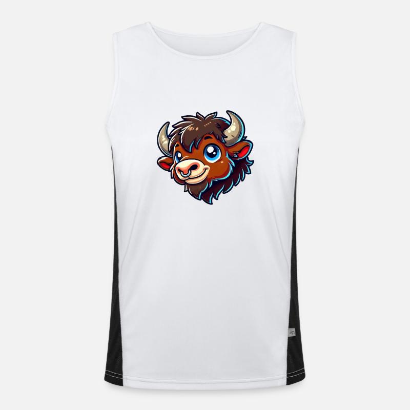 bison tier Funktionelles Kontrast-Tank Top für Männer 