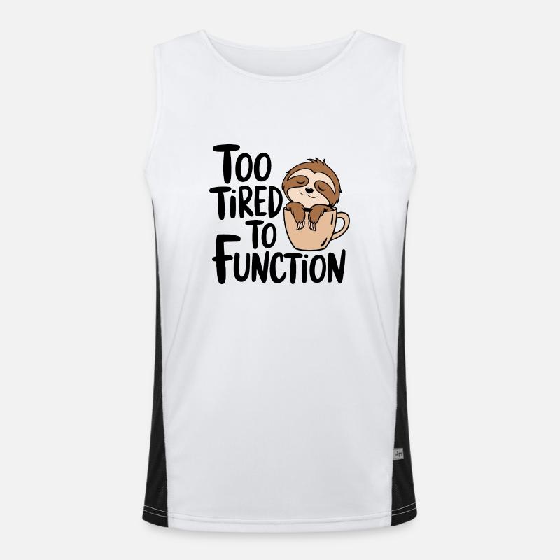 Too tired to function Men's Functional Contrast Tank Top 