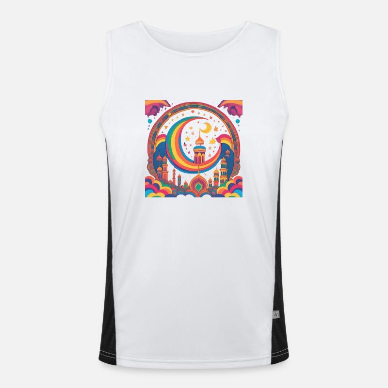 Ramadan Gift Eid Mubarak Islam Allah Muslim Men's Functional Contrast Tank Top 