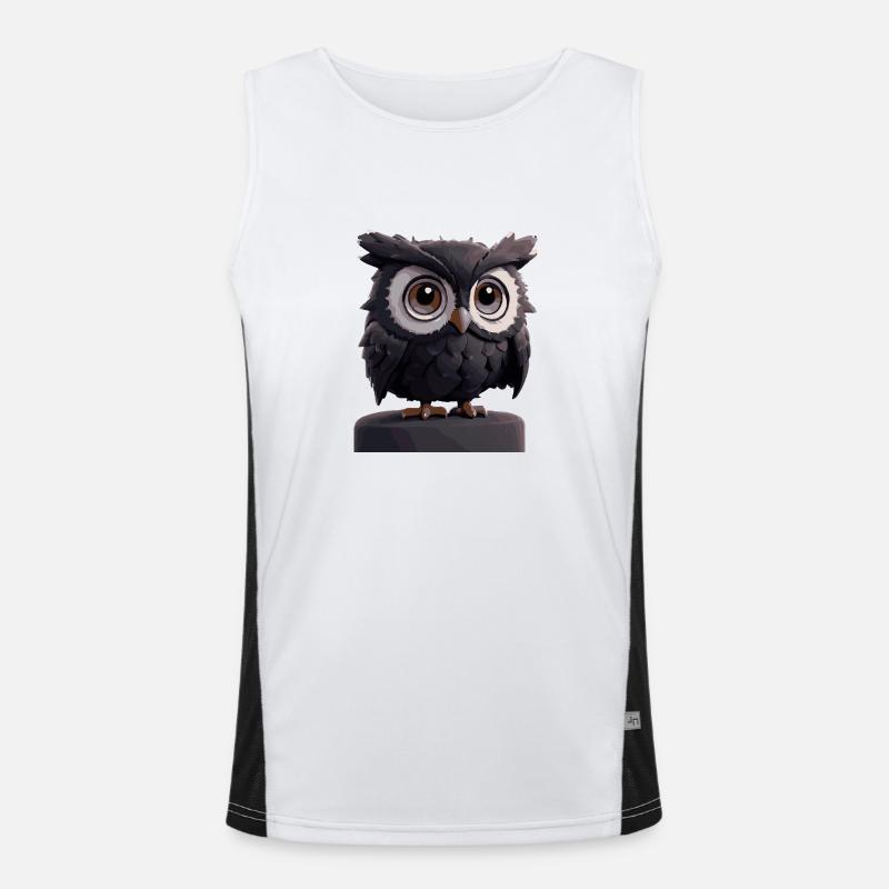 Eule Comic Funktionelles Kontrast-Tank Top für Männer 