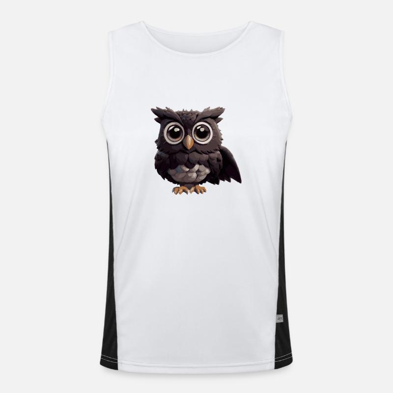 Eule Comic Funktionelles Kontrast-Tank Top für Männer 