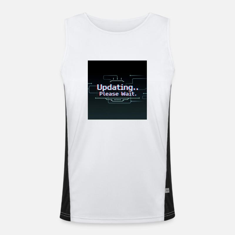Glitch Update Loading Screen - Men's Functional Contrast Tank Top - white/black