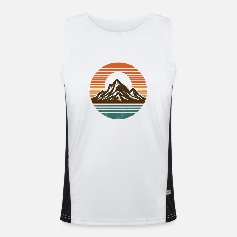 Mountains, nature, sunset Men's Functional Contrast Tank Top 