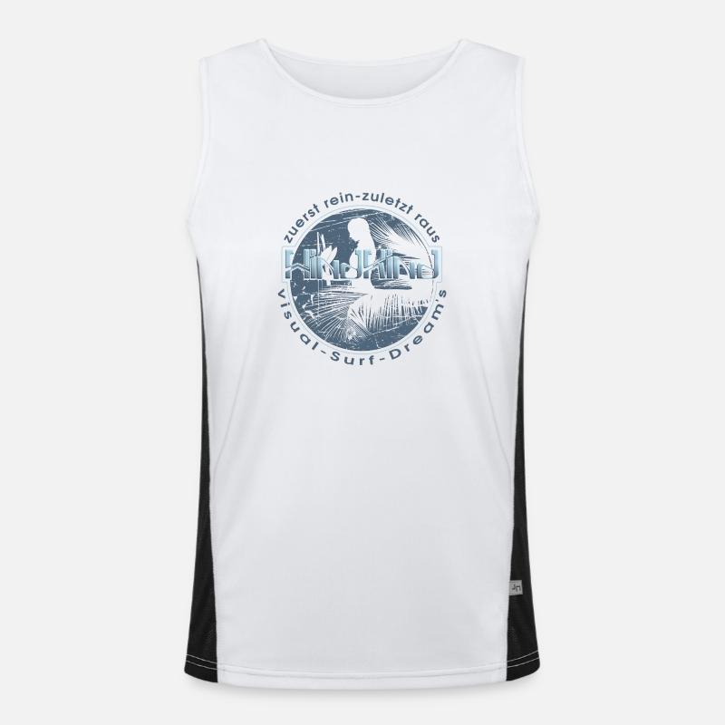 Visual Surf dream - Men's Functional Contrast Tank Top  - white/black
