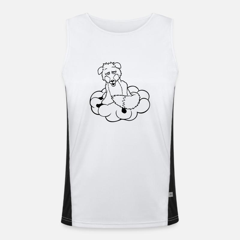Fox On Cloud Tired Confused Dazed Crazy Men's Functional Contrast Tank Top 