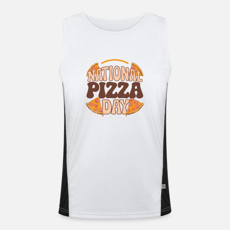 National Pizza Day 2025 pizza day gift Men's Functional Contrast Tank Top 