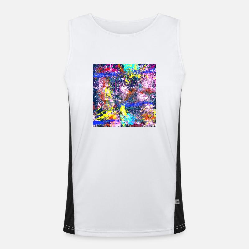 Ein Abstrakte buntes Fleckenbild Funktionelles Kontrast-Tank Top für Männer 