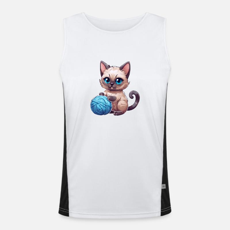 Cat with wool Men's Functional Contrast Tank Top 