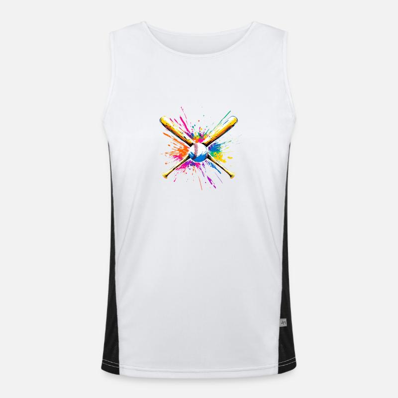Baseball Schläger Bunt Funktionelles Kontrast-Tank Top für Männer 