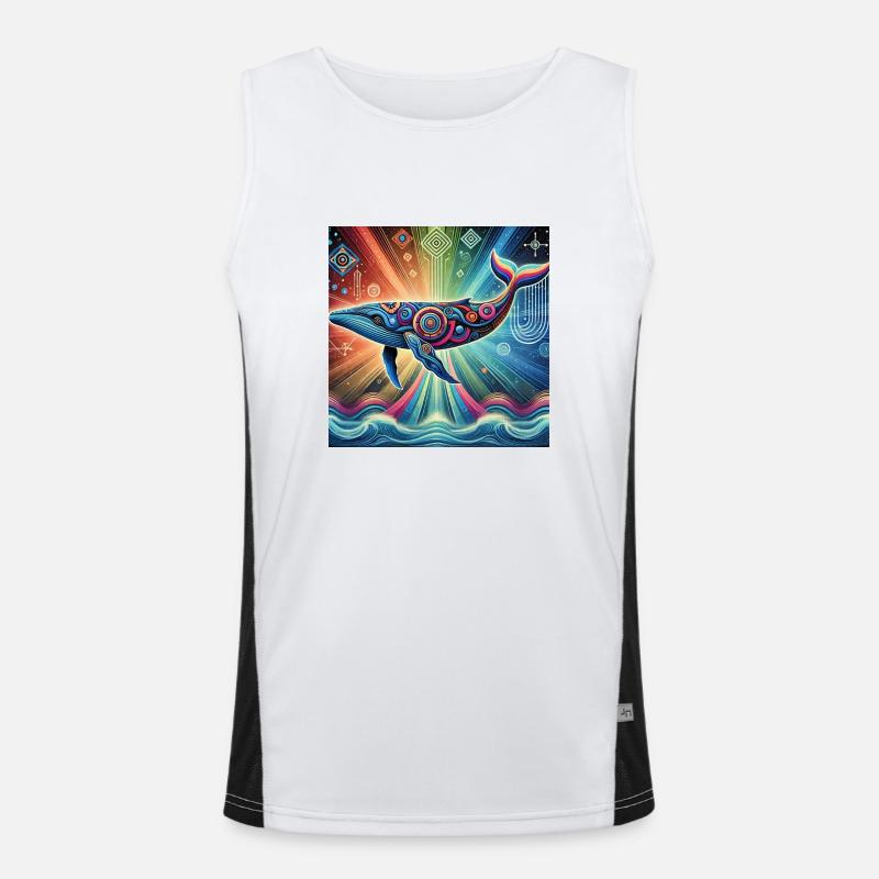 Krafttier Wal Funktionelles Kontrast-Tank Top für Männer 
