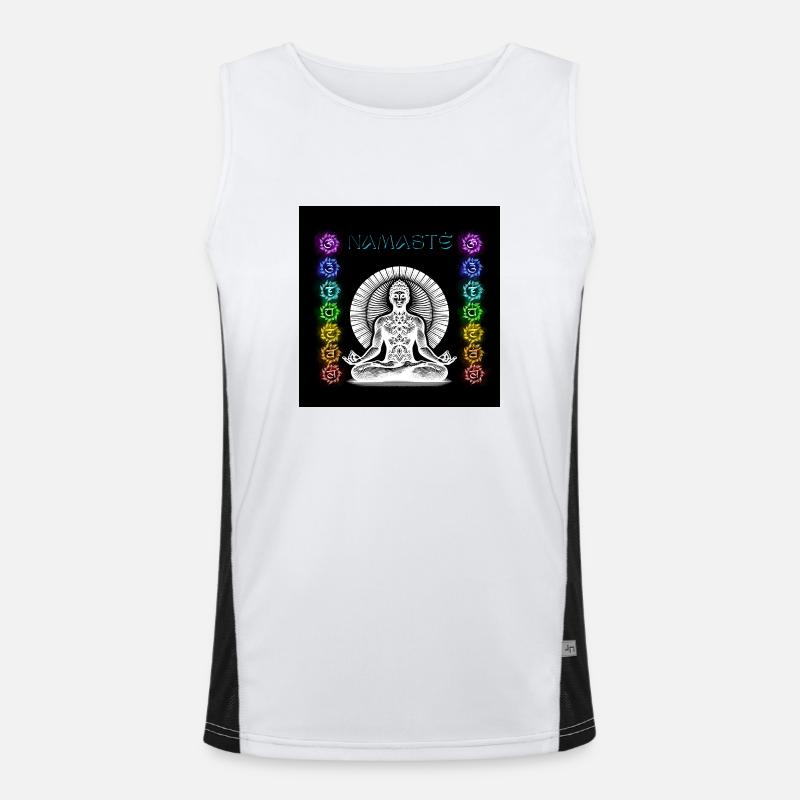 Namastè White Funktionelles Kontrast-Tank Top für Männer 