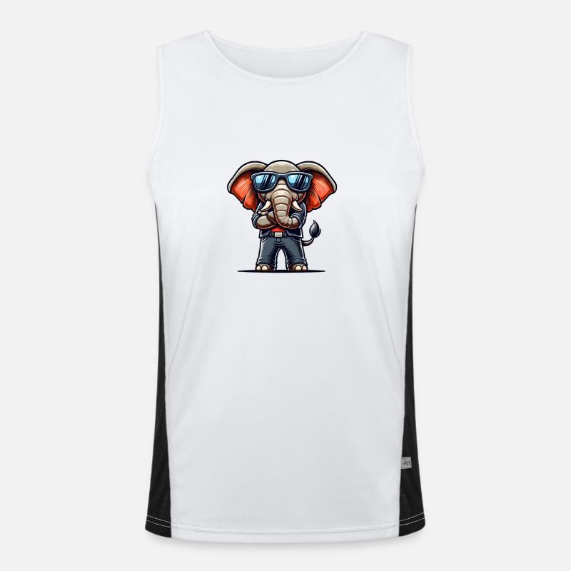 Elephant Comic Sunglasses - Men's Functional Contrast Tank Top  - white/black