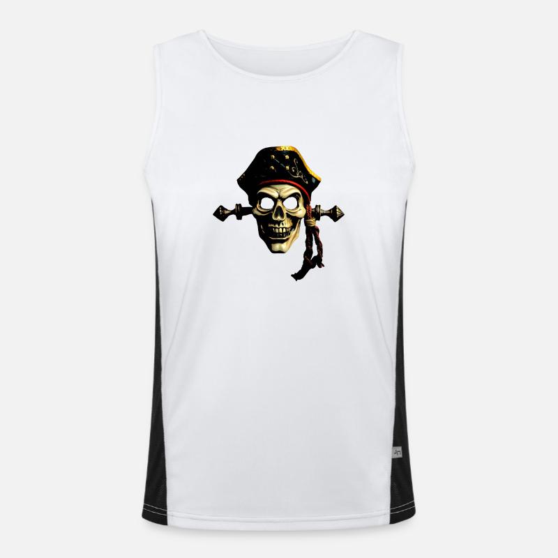 Pirat Comicart Funktionelles Kontrast-Tank Top für Männer 