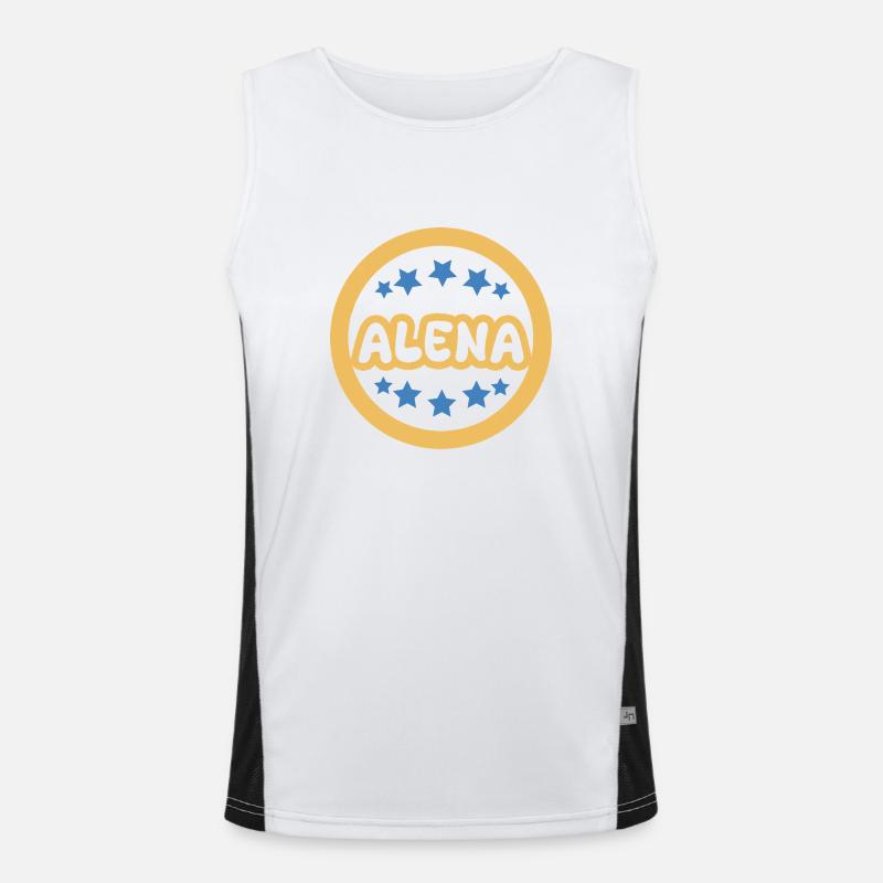First name Alena - Men's Functional Contrast Tank Top  - white/black